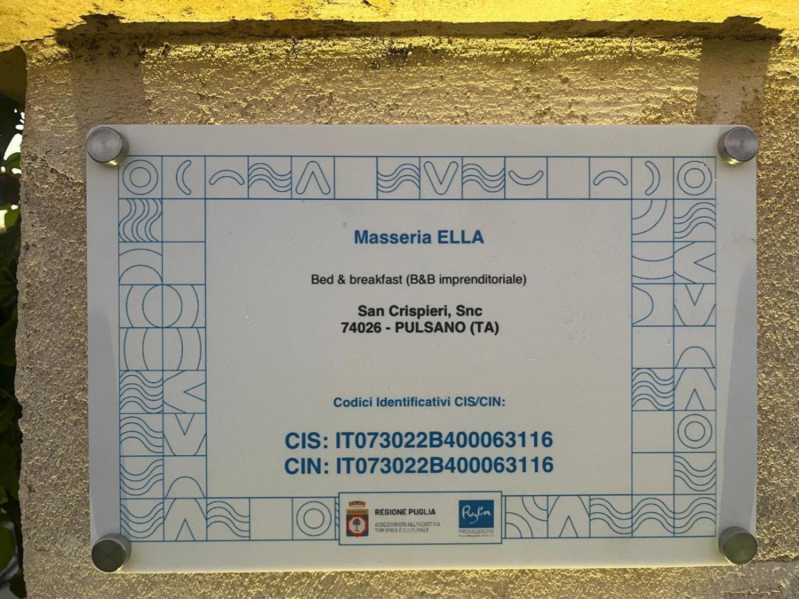 Masseria Ella Pulsano Extérieur photo